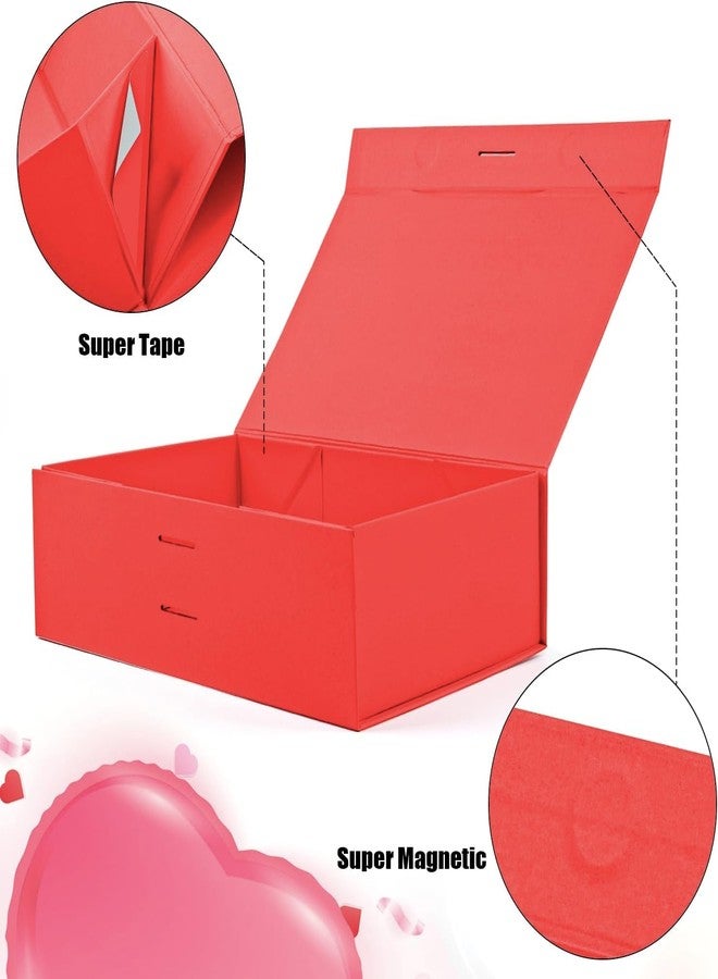 HOME ELEMENTS Decorative Luxury Gift Box with Ribbon for Packaging Multipurpose Gift Hampers Foldable Gift Packing Boxes Perfect for Presents Diwali Christmas Wedding Birthdays Special Occasions (Red) - Image 5